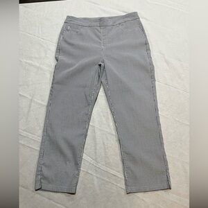 Mario Serrani Navy and White Striped Capris